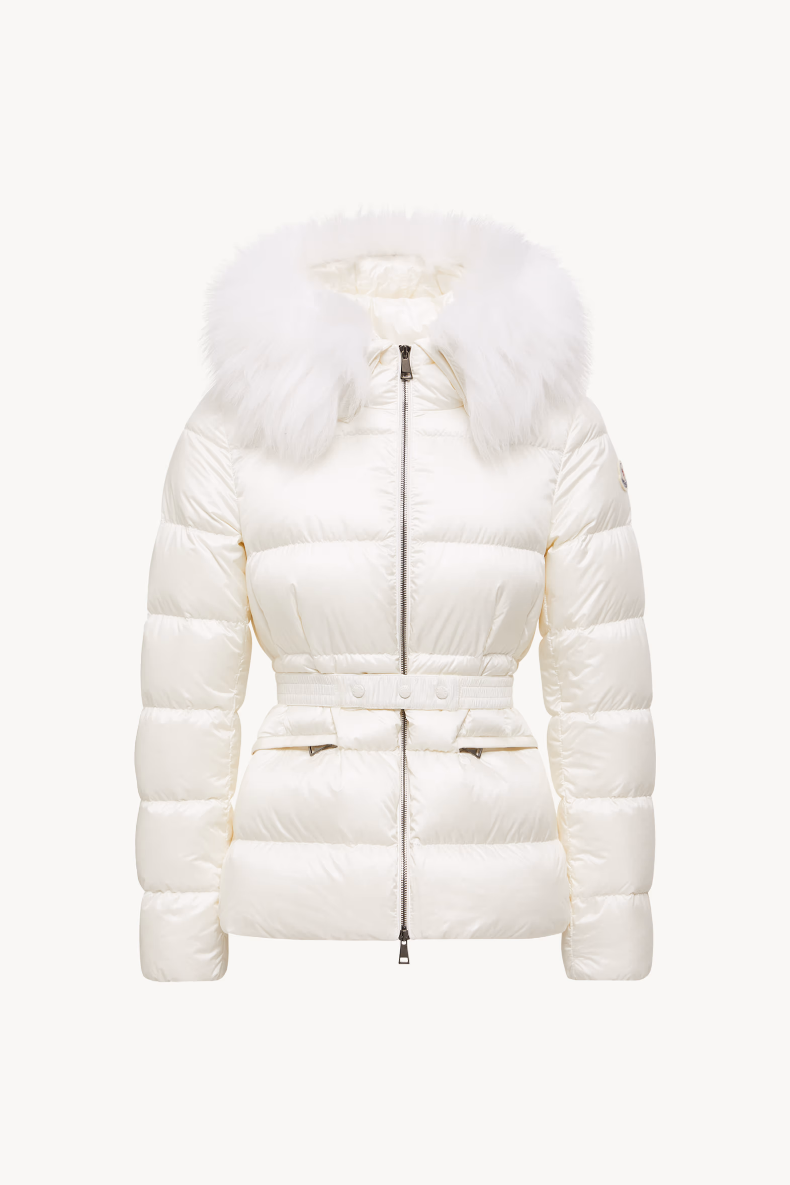 Boed Hooded Shearling-Trimmed Short Down Jacket Women White Moncler 2